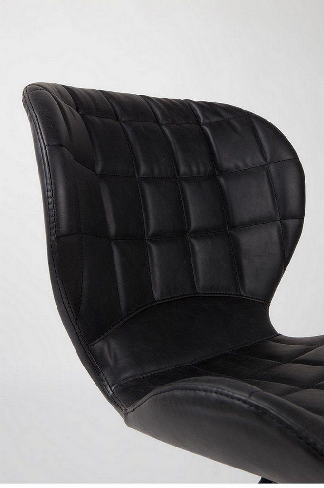 Zuiver Esszimmerstuhl Metall OMG Stuhl schwarz Leder
