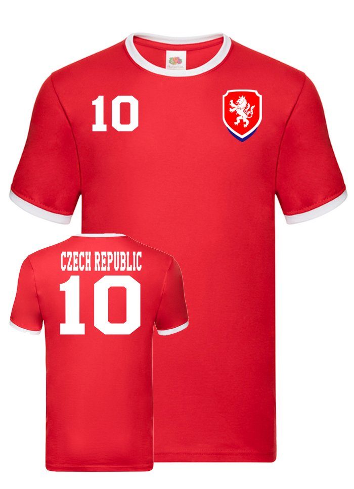T-Shirt Herren Tschechien Retro Czech Sport Trikot Fußball Meister WM EM