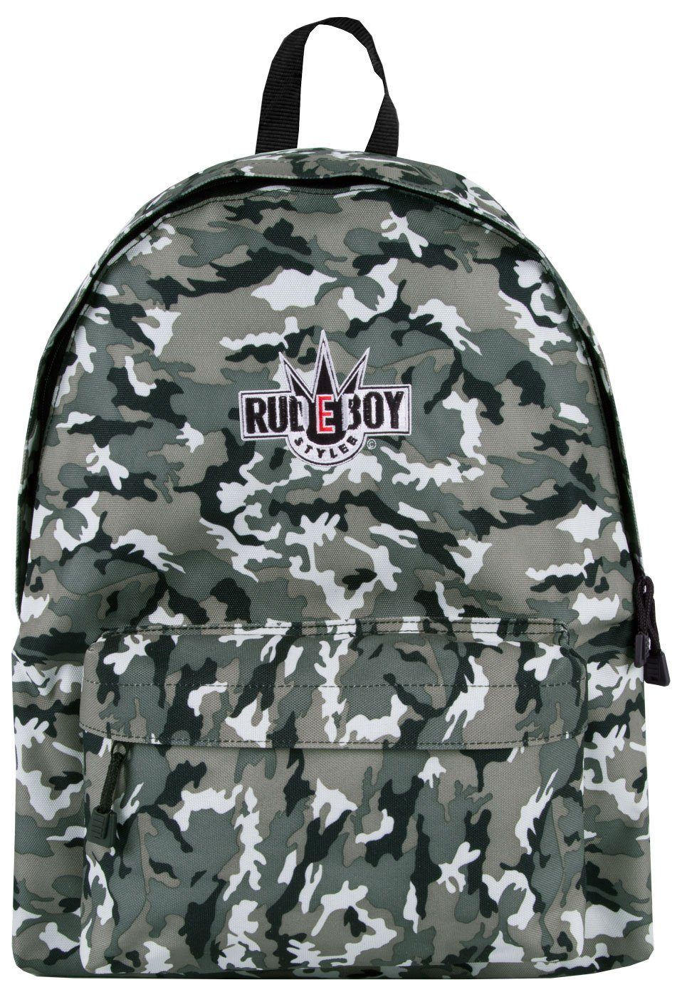 Rudeboy Stylee Sportrucksack Freizeitrucksack Classic Backpack in Camouflage, mit herausnehmbaren Einlegeboden Ice Camo