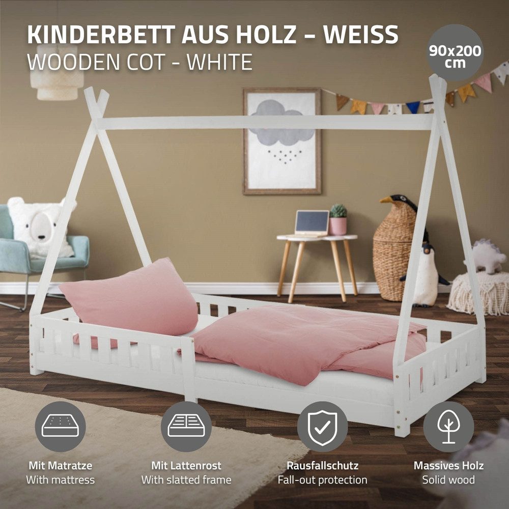 ML-DESIGN Spielbett Hausbett Tipi Zeltbett inkl. günstig online kaufen