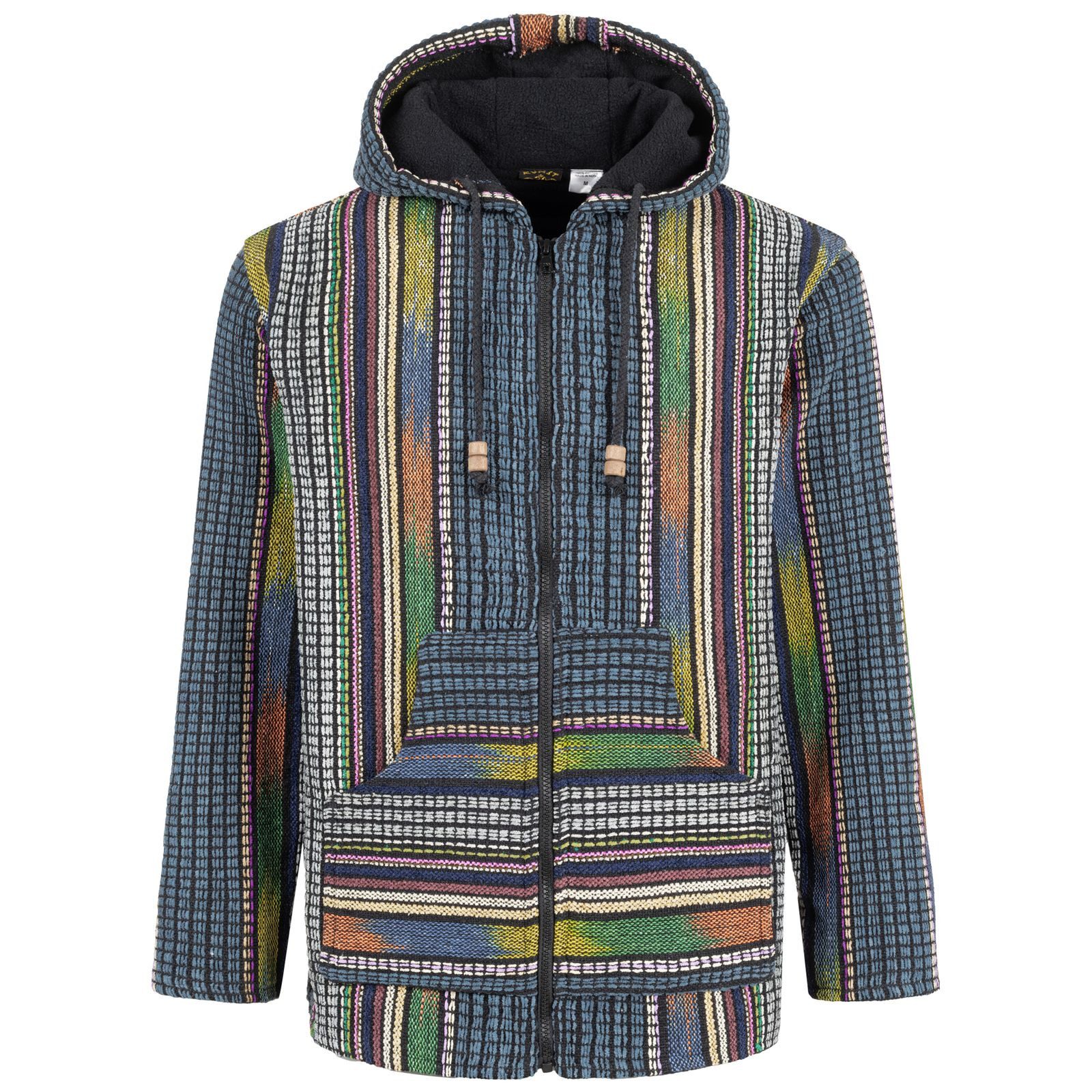 Kapuzennickijacke Kapuzenjacke Kapu Hoodie mit Kapuze Goa Hippie Jacke Nepal Fair