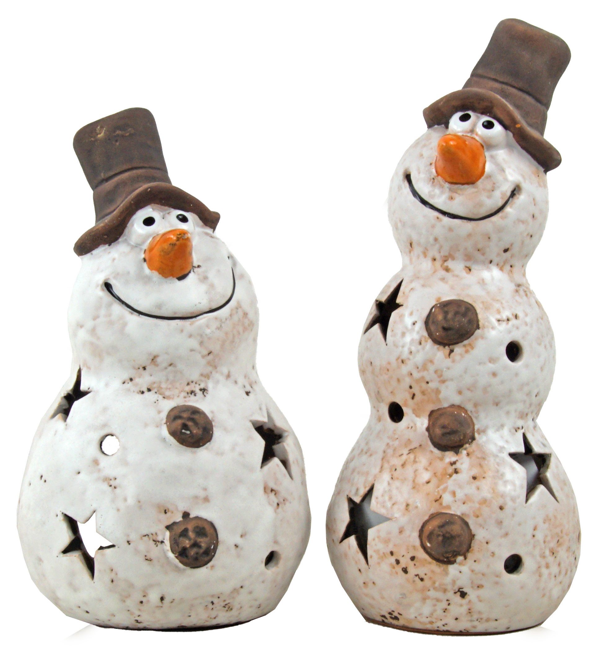 Posiwio Dekofigur 2er-Set Schneemänner als Teelichthalter günstig online kaufen