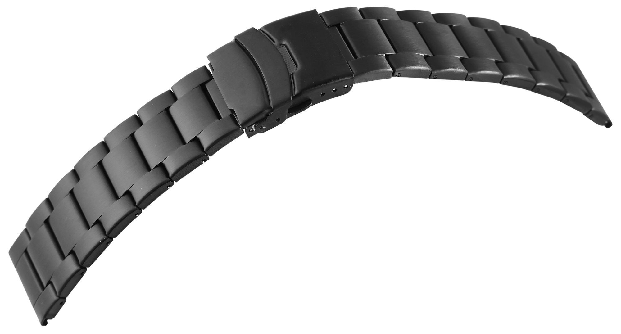 Engelhardt Uhrenarmband ET0006 Edelstahl, schwarz, mattiert, 18 mm - 24 mm