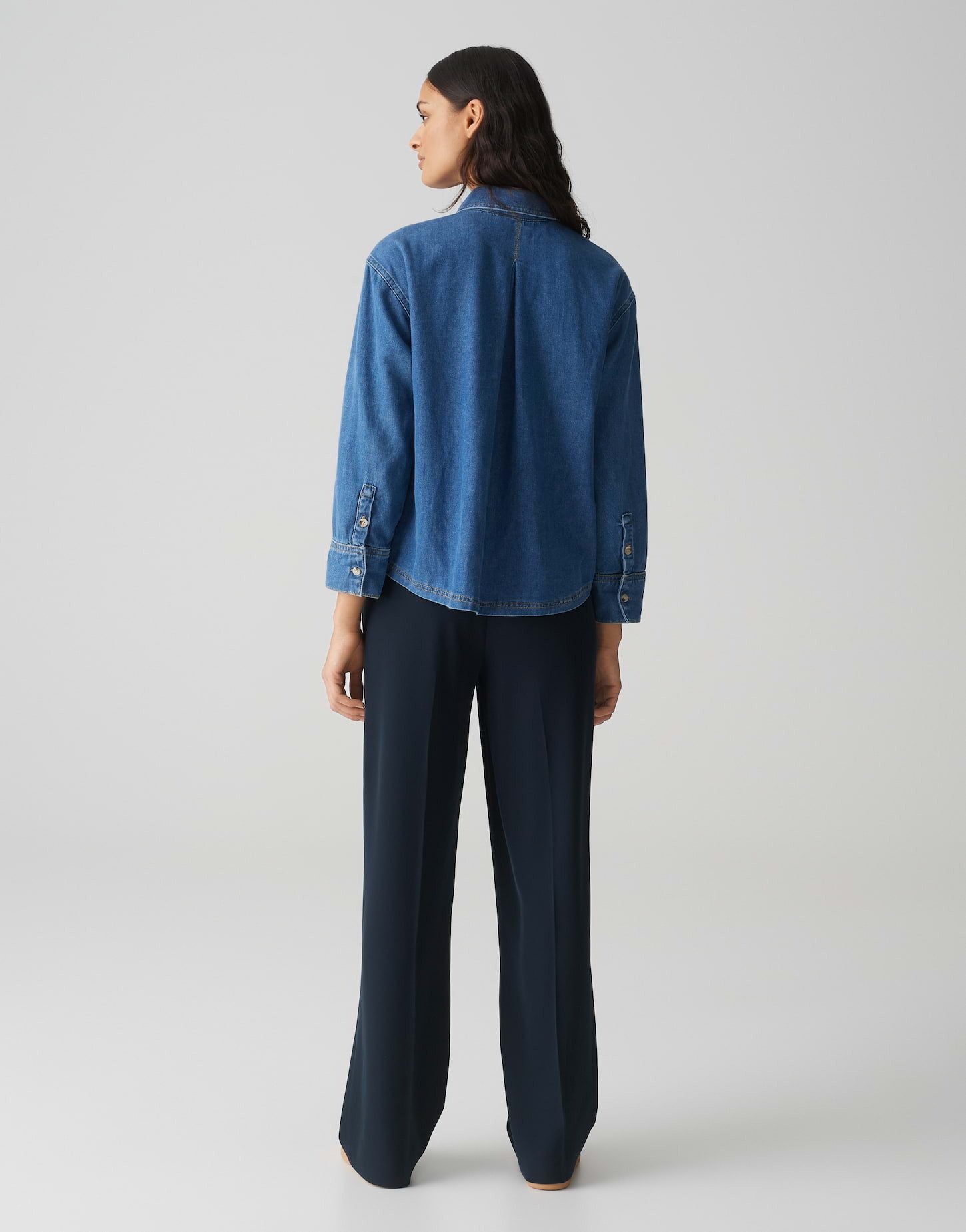 OPUS Jeansbluse FELYN Loose aus softem BCI Cotton