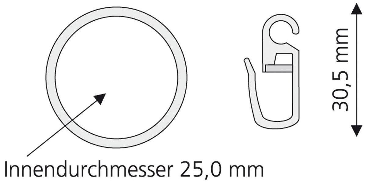 Liedeco Gardinenring, Gardinenstangen, (Set, 8-St., mit günstig online kaufen