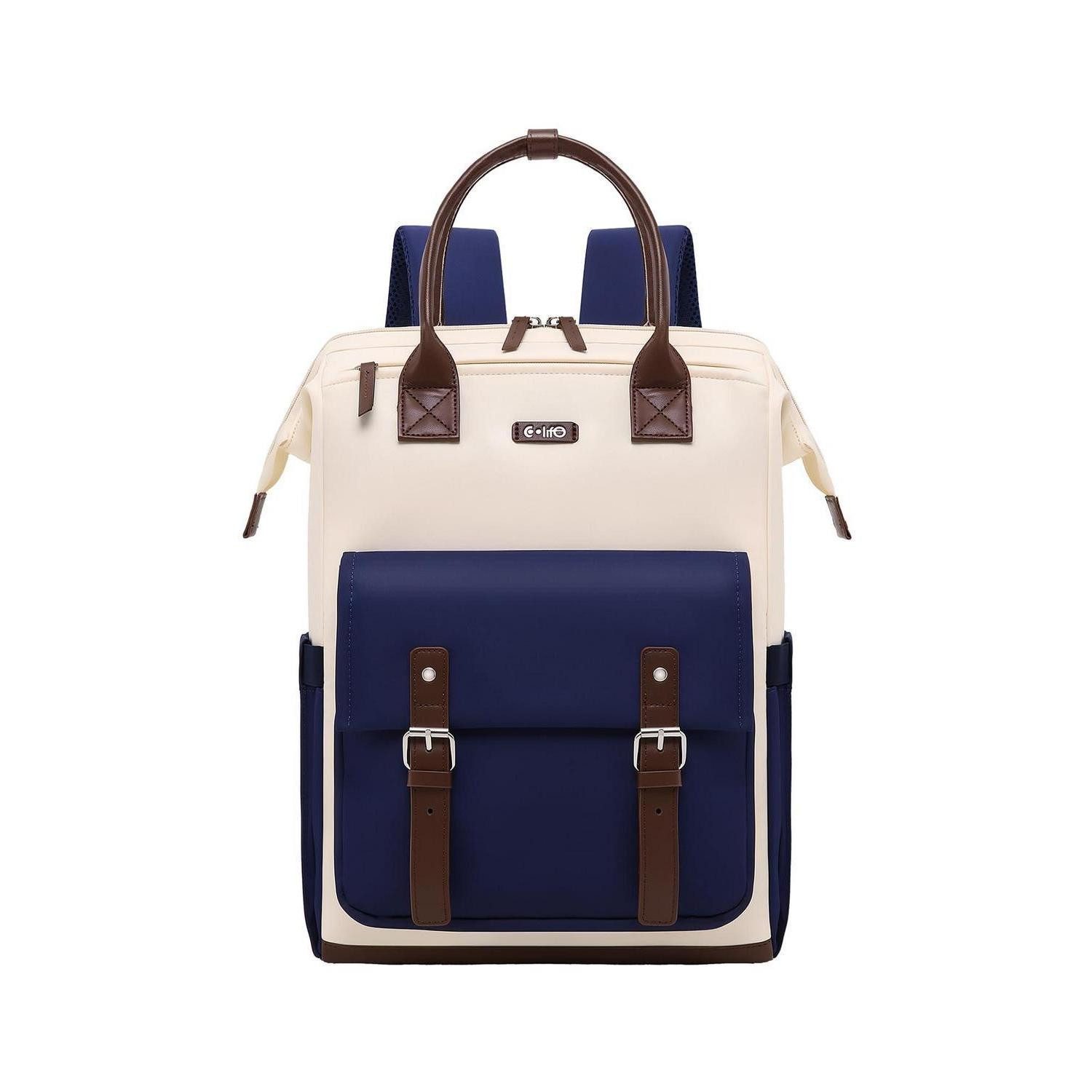 LuxusKollektion Schulrucksack Schulrucksack Teenager Blau 24L Laptop 15.6"