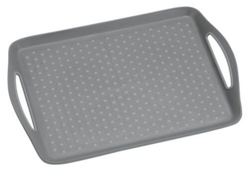 KESPER® Servierplatte Serviertablett, rutschfest, grau 77207, (1-tlg)