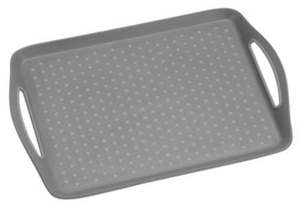 KESPER® Servierplatte Serviertablett, rutschfest, grau 77207, (1-tlg)