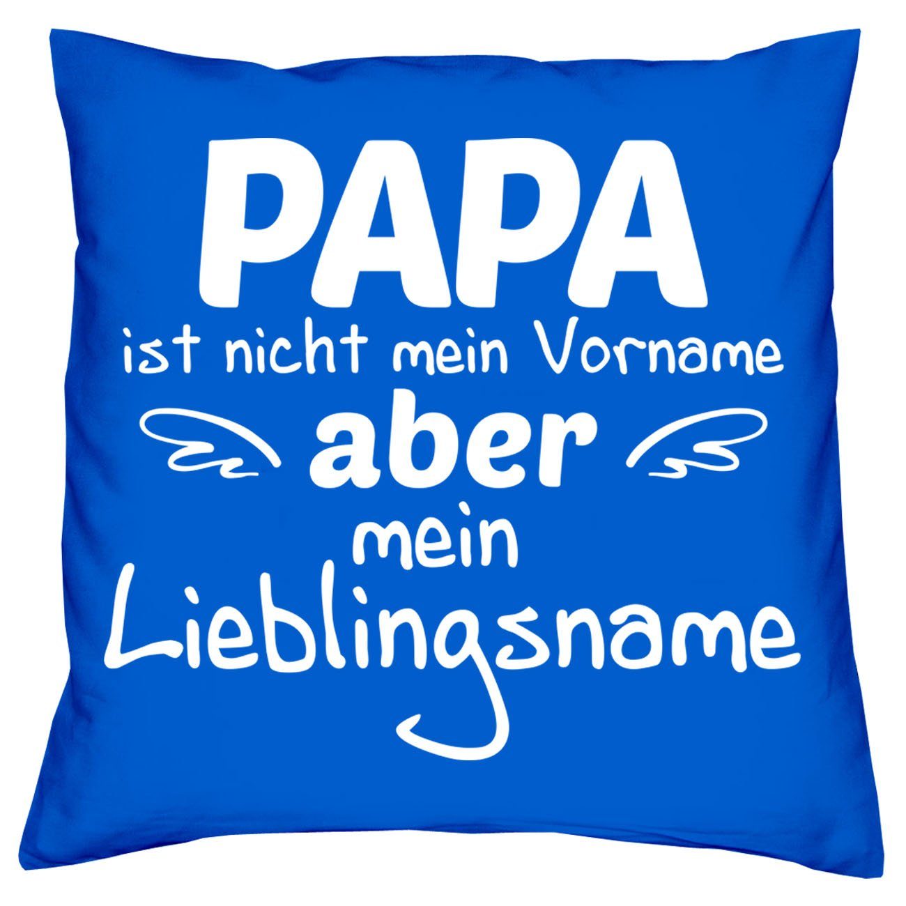 Soreso® Dekokissen Kissen Papa Lieblingsname & Urkunde für den Weltbesten Papa, Vatertagsgeschenk Papa Männer royal-blau