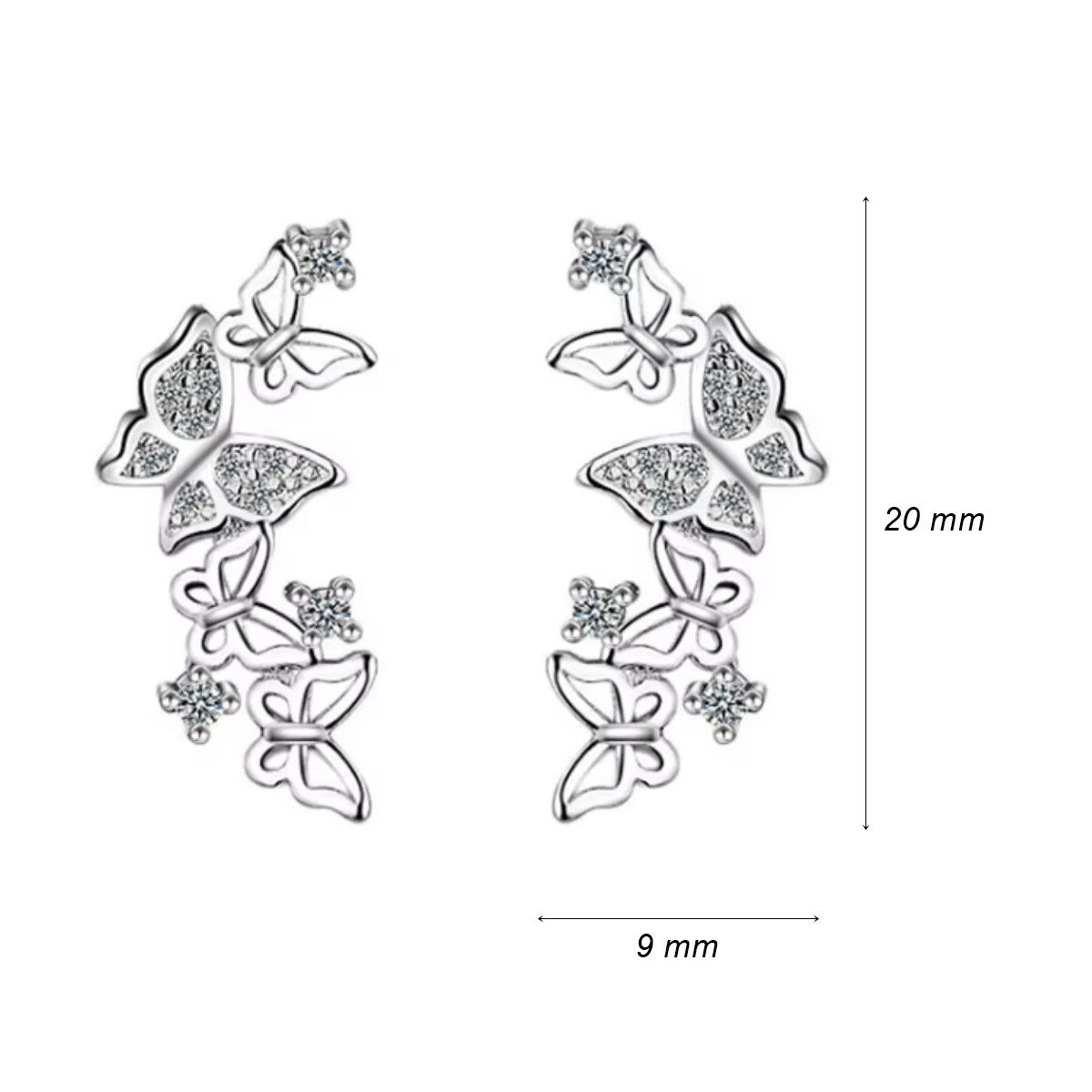 ELLAWIL Paar Ohrstecker Schmetterlings Ohrringe Silber / Ohrschmuck Ohrstec günstig online kaufen