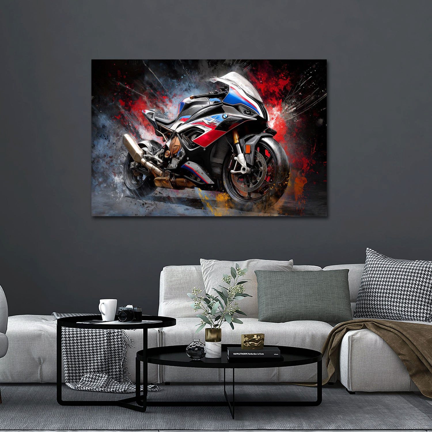 Artedinoi Leinwandbild Pop Art Supersport Bike Wandbild Leinwandbild Kunstdruck XL Wanddeko, Supersport-Bike