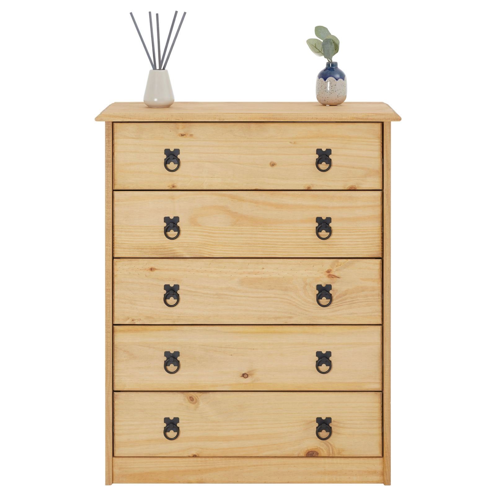 CARO-Möbel Kommode BARRIO, Kommode Sideboard High Anrichte Schubladenschrank Mexiko Stil Landhaus