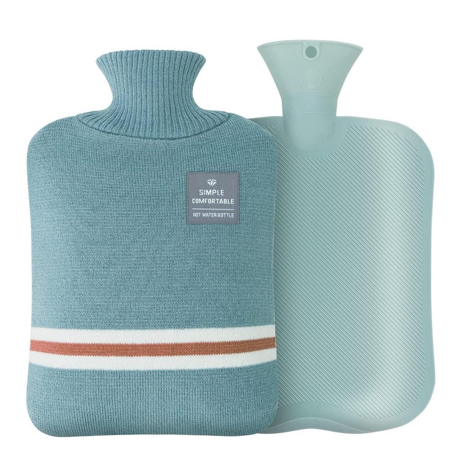 LuxusKollektion Wärmflasche Wärmflasche 2L mit Bezug Blau