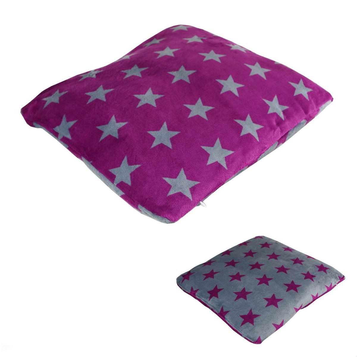 VIVA Home Dekokissen Kuschelweiches Dekokissen mit Sternmotiv und Wendeoptik aus Mikrofaser, abnehmbarer Bezug