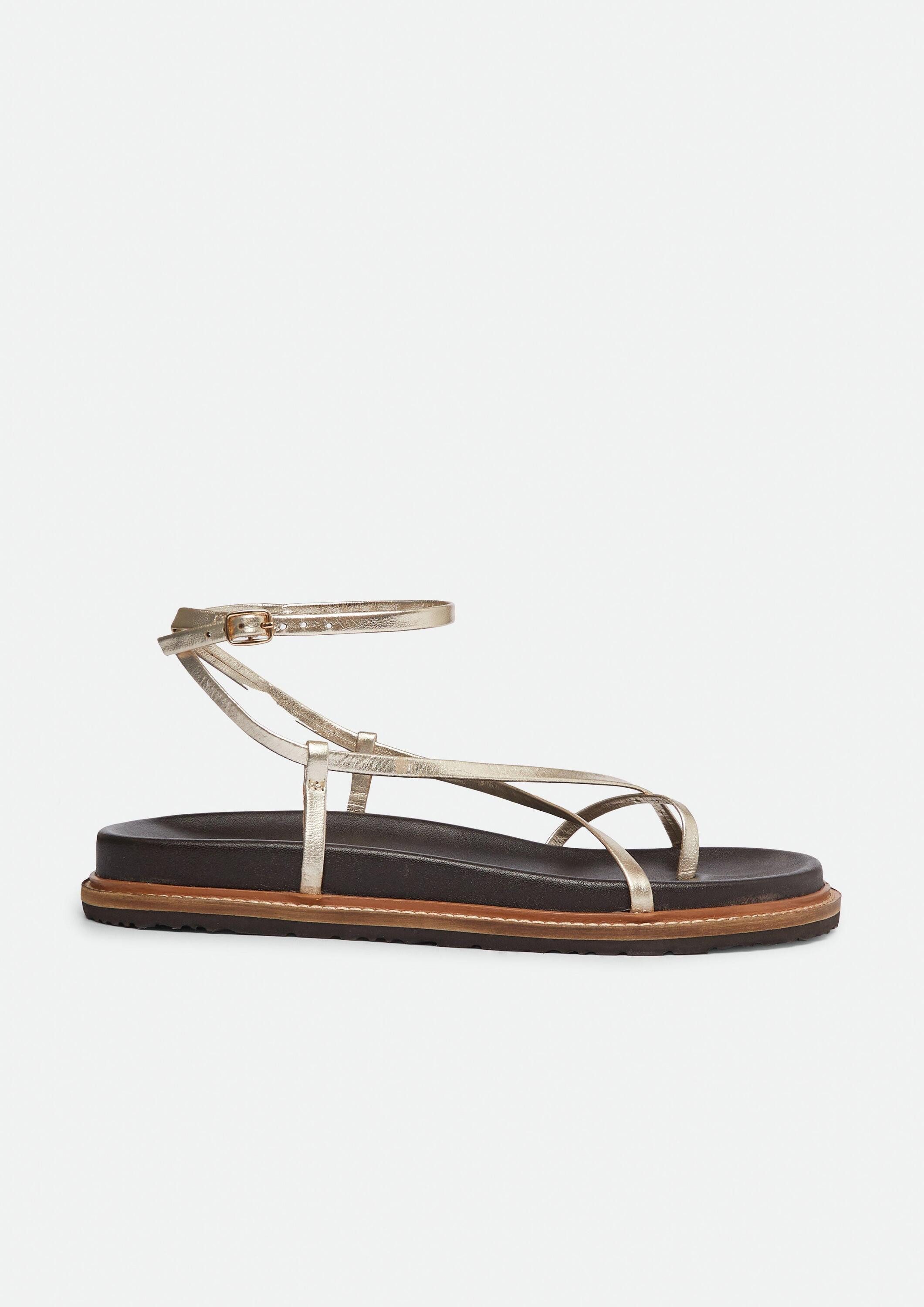 comma Sandalen Riemchen-Sandalen aus Glattleder Sandale günstig online kaufen