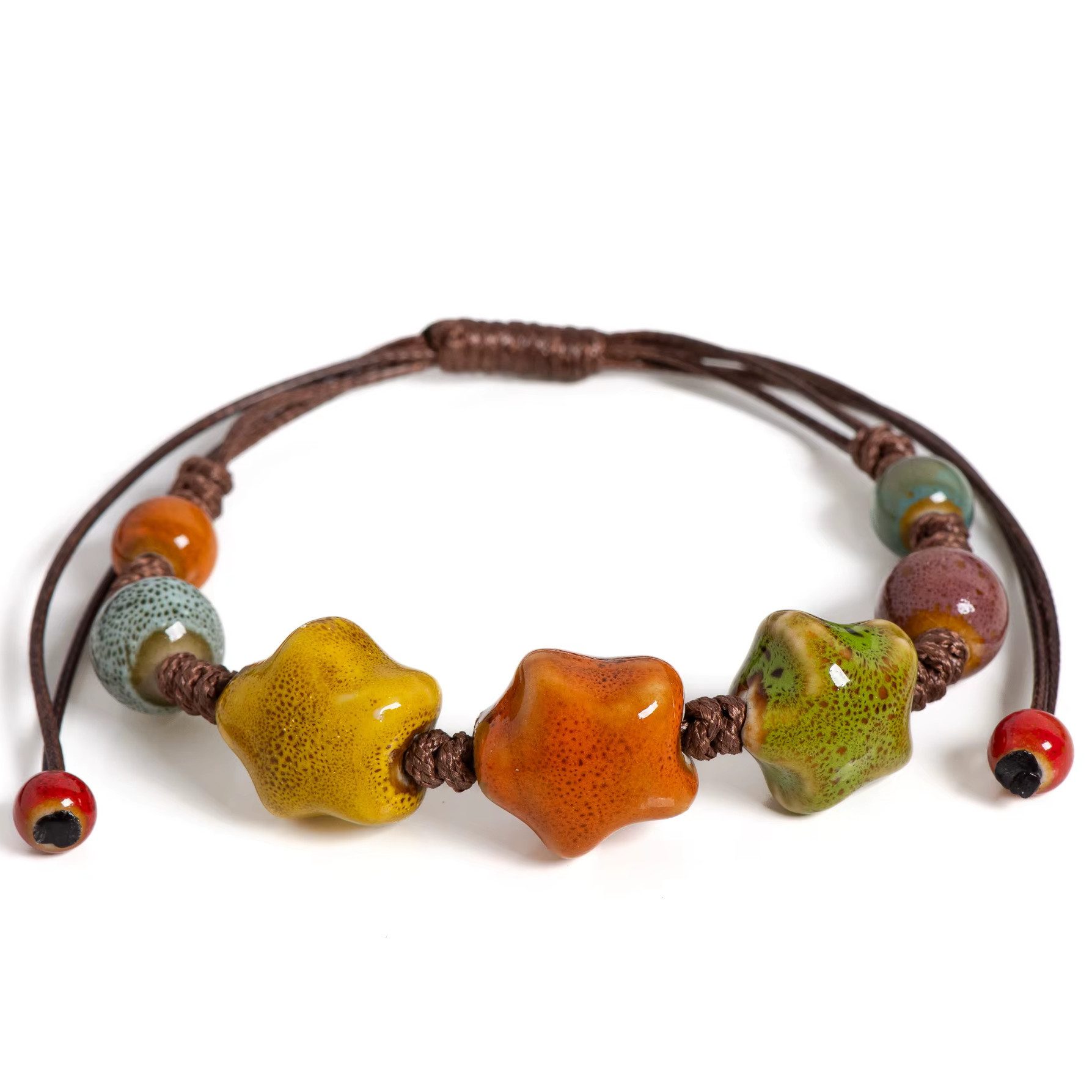 Armband Handgefertigtes Keramik Armband mit Sternperlen Vintage Charme