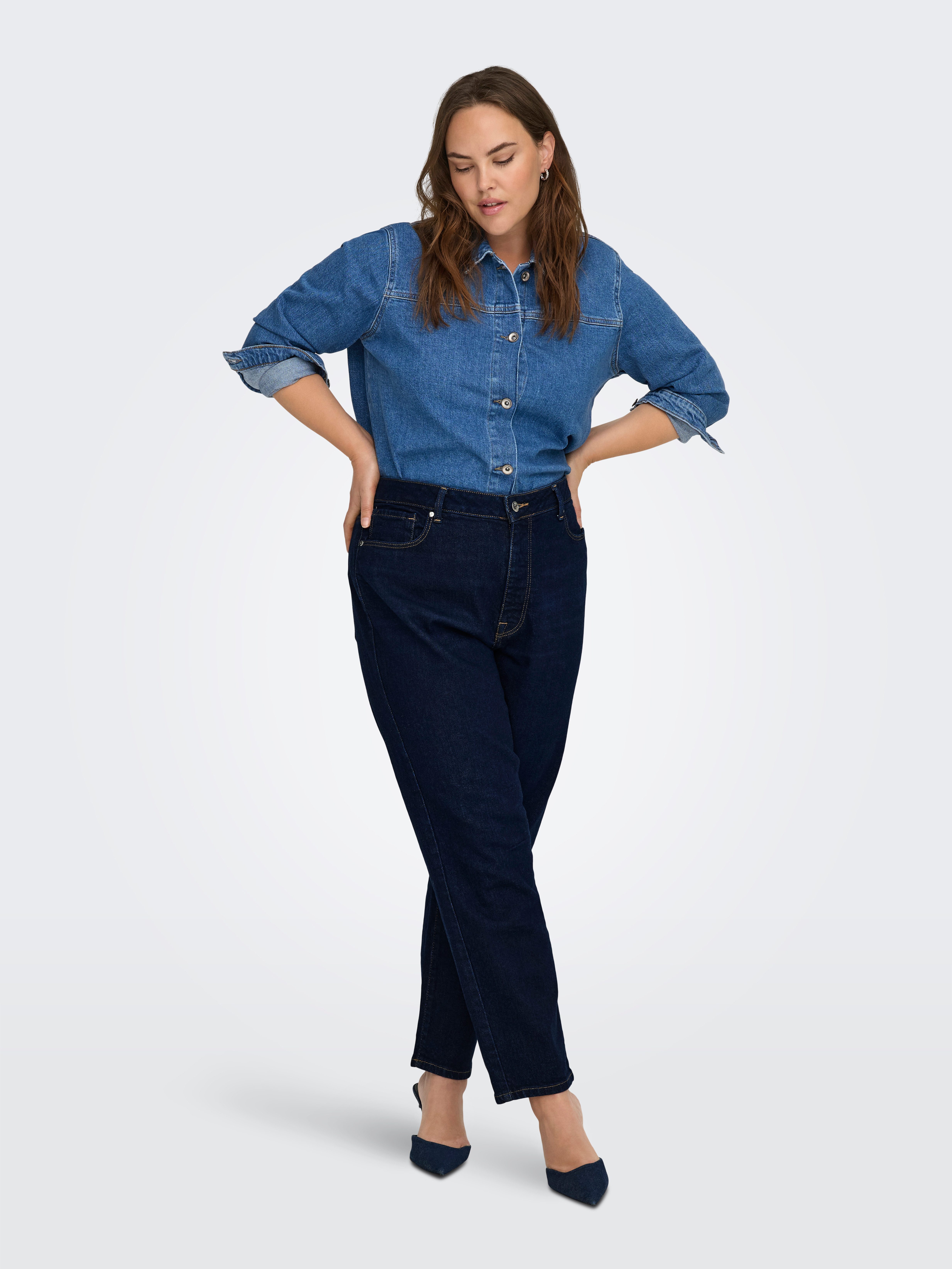 ONLY CARMAKOMA Straight-Jeans CAREMILY ST HW STR ANK DNM TAI0045 NOOS