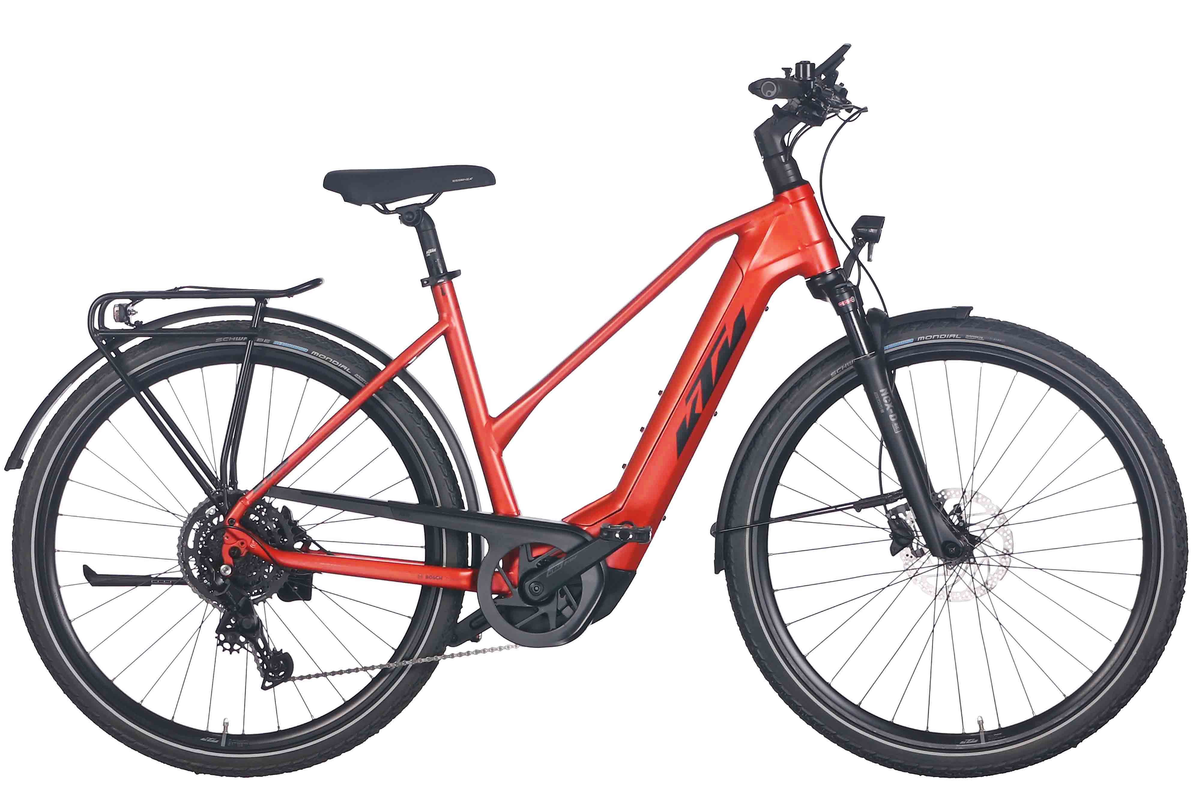 KTM E-Bike KTM Macina Sport 510 500 Wh Damen Trapez orange 2025, 9 Gang Shimano Cues, Kettenschaltung, Bosch Performance Line CX smart System, 500 Wh