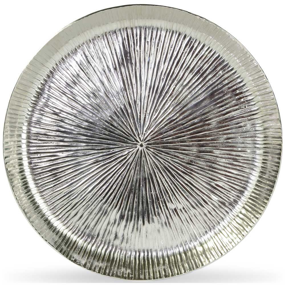 RIFFELMACHER & WEINBERGER Dekoteller Strahlendesign Ø 32 cm - 42 cm Silber Gold, Metallteller Dekoration