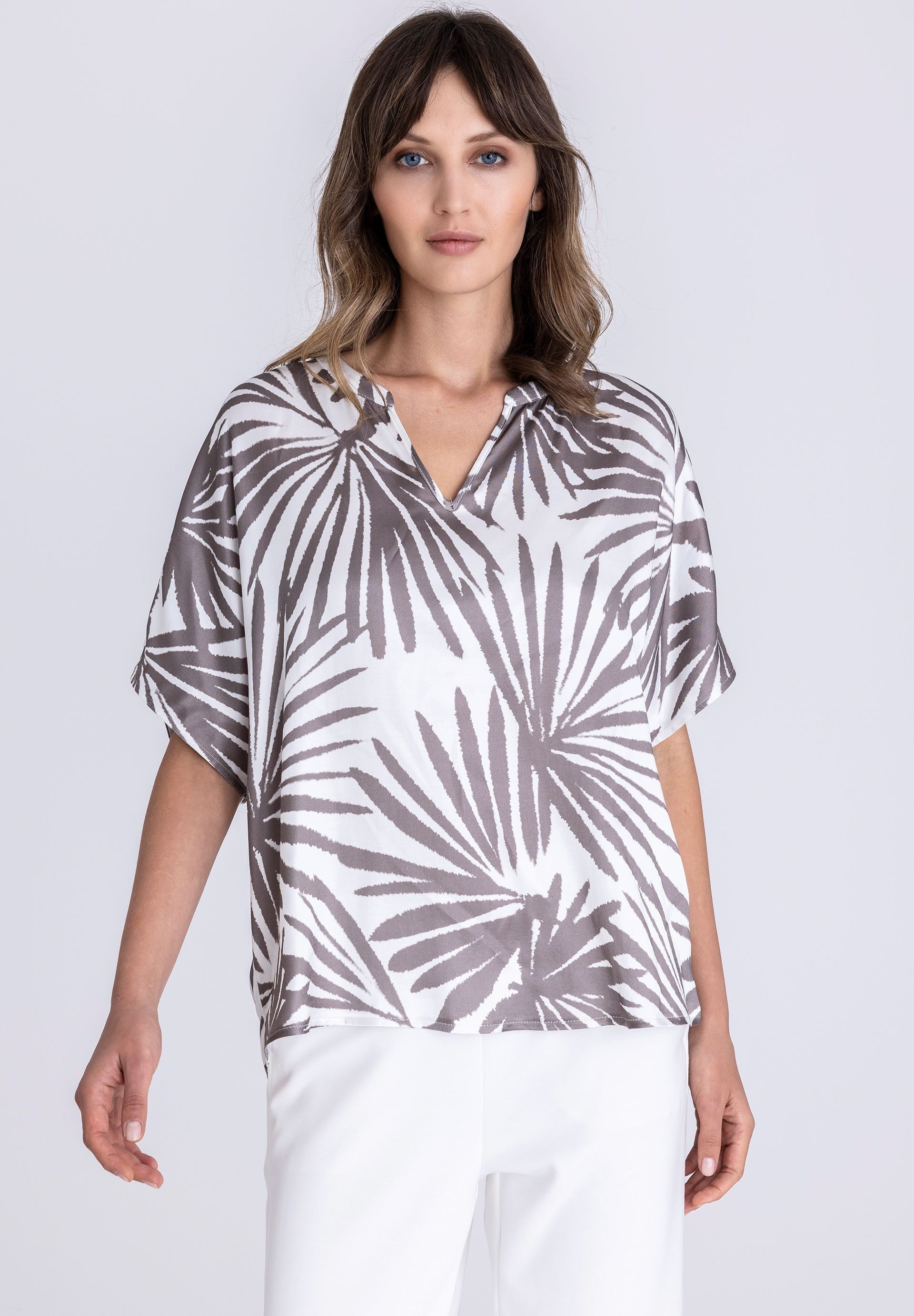 TUZZI Klassische Bluse mit Palmenmuster
