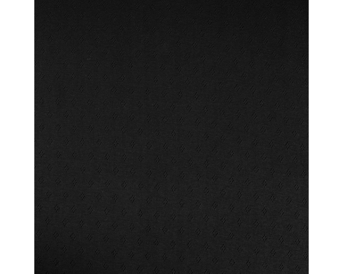 Thumbnail - SCHÖNER LEBEN. Stoff Feinstrick Jersey Baumwolle Pointoille Lochmuster uni schwarz 1,4m