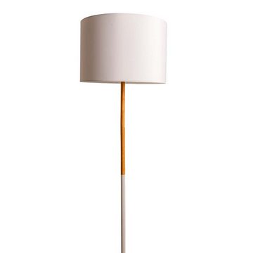 näve Stehlampe, Stehleuchte Standlampe Wohnzimmerlampe Metall Kautschukbaum Weiß H 150