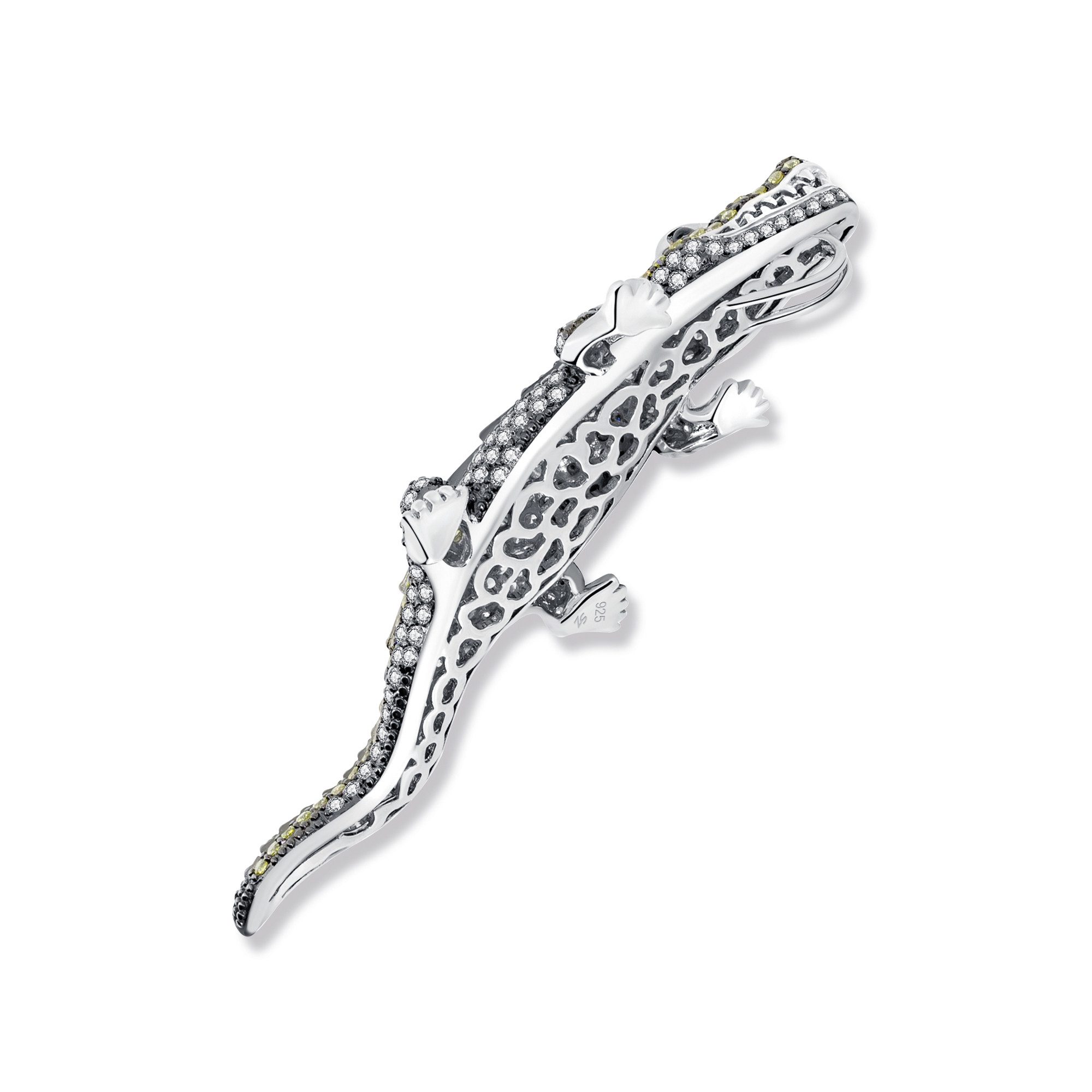 Seinerzeit FLORA & FAUNA Kettenanhänger Charles Krokodil Anhänger (1-tlg), Material: 925 Sterling Silber, rhodiniert, geschwärzt