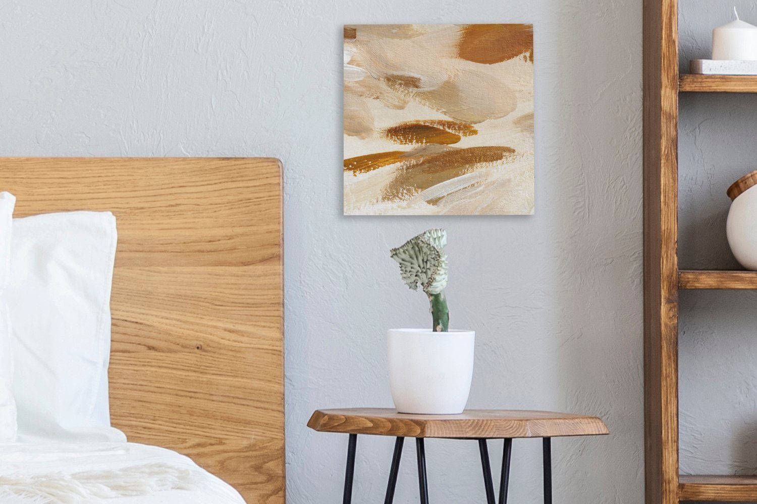 OneMillionCanvasses® Leinwandbild Malerei Braun, Wohnzimmer (1 St), Farbe für Leinwand Schlafzimmer - Bilder 