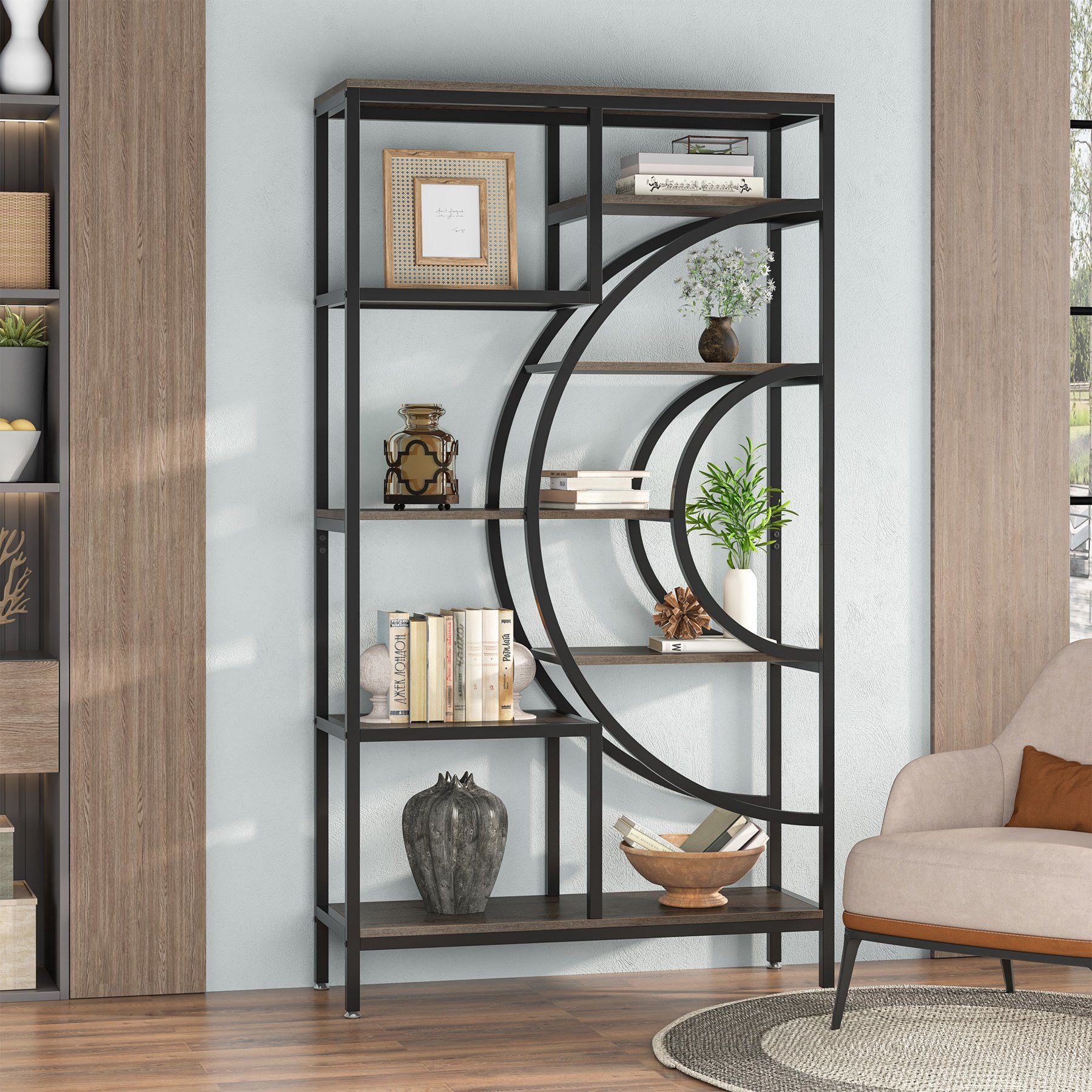 Tribesigns Bücherregal Tribesigns 179cm Geometrisches Bücherregal, günstig online kaufen