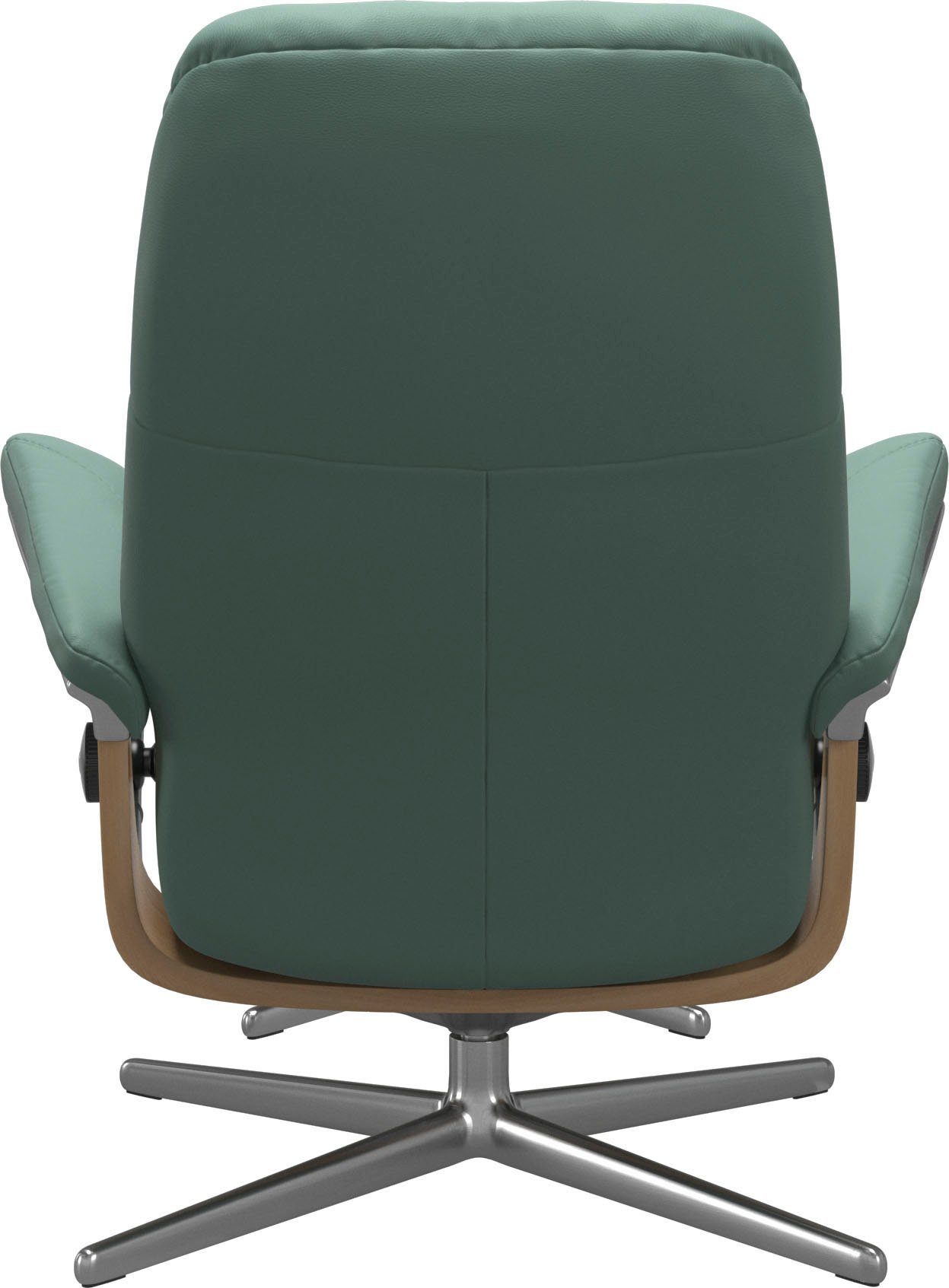 mit Stressless® S, Consul L, mit Relaxsessel Eiche Hocker), mit Hocker, Cross (Set, Relaxsessel & Base, Größe M Holzakzent