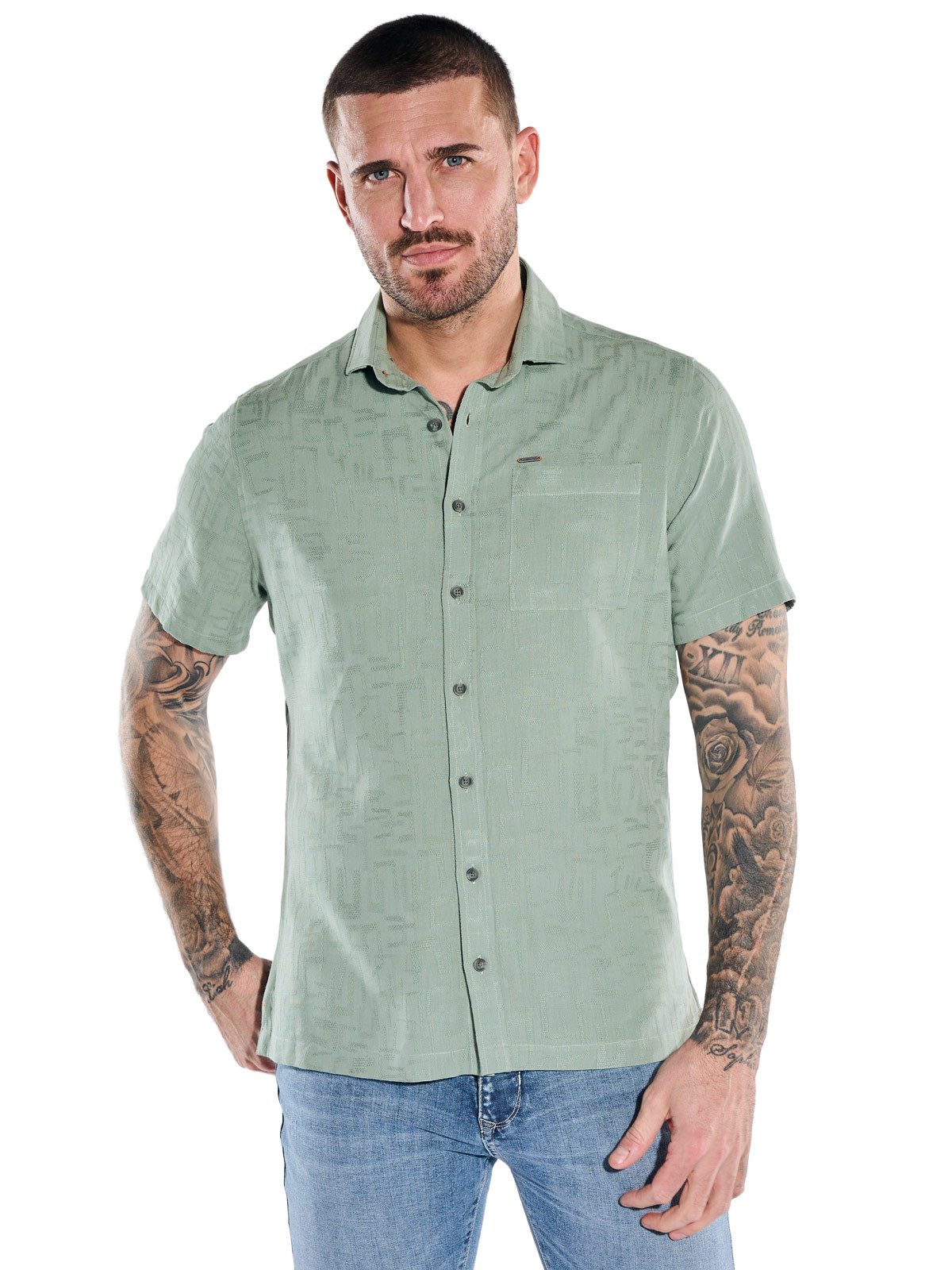 emilio adani Kurzarmhemd Herren Modisches Kurzarmhemd, Khaki