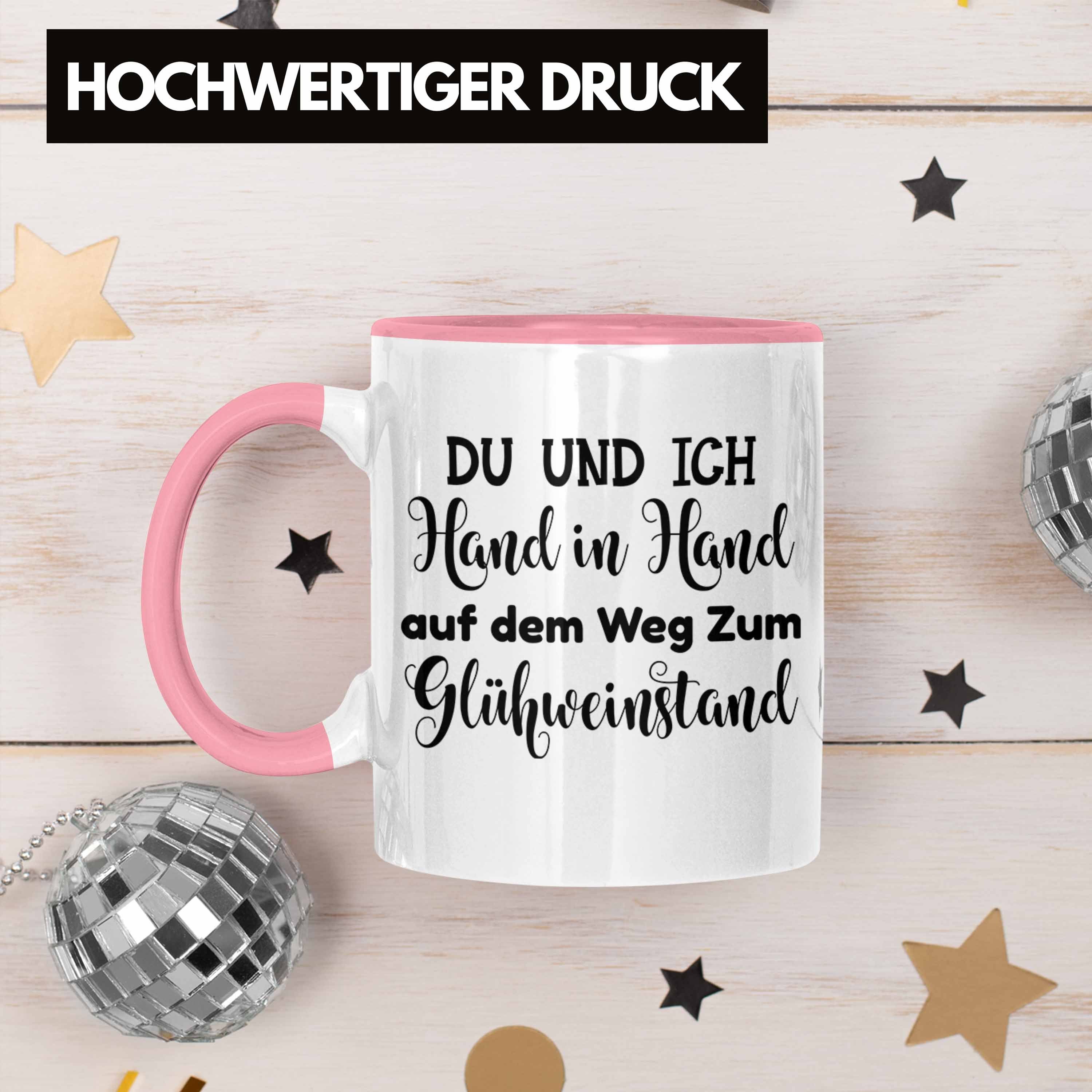 Geschenk Trendation Trendation Gläser Tasse Doppelwandig Ich Glühwein - Und Glühweintassen Lustig Tassen Tasse Glühweinbecher Spruch Becher - Weihnachtsmarkt Rosa Henkel Du mit