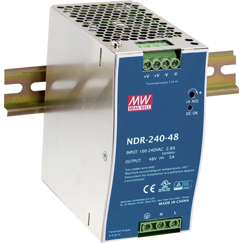 MW Mean Well NDR-240-48 Hutschienen-Netzteil (DIN-Rail) 240 W Anzah Hutschienen-Netzteil