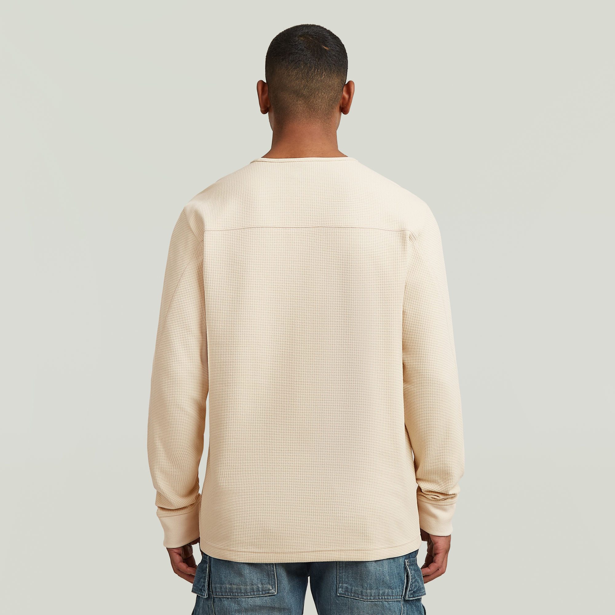 G-STAR Longsleeve Structured Tweeter in Waffel-Struktur, mit Logostickerei