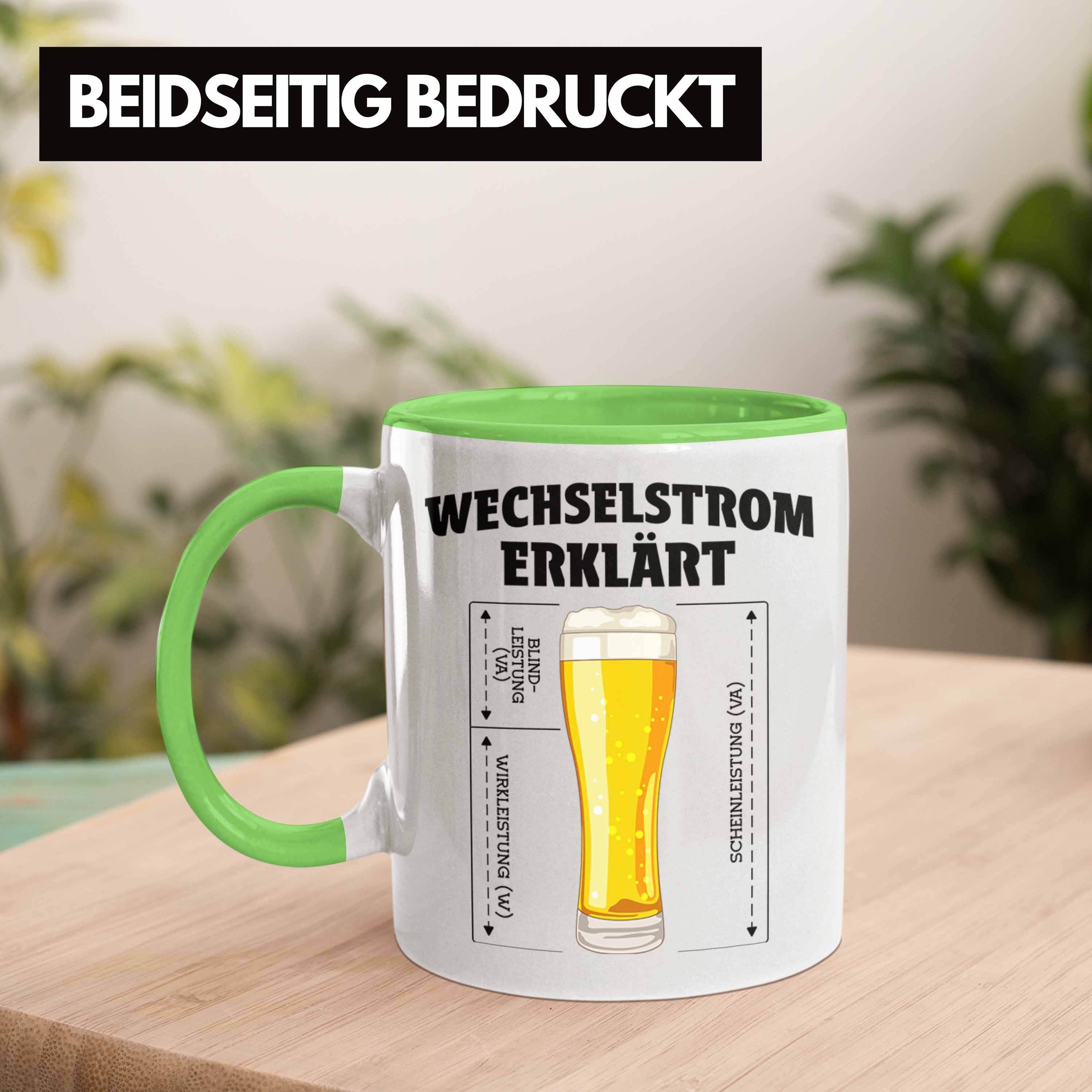 Trendation Männer Gadget Tasse Elektriker Kaffeebecher Tasse Spruch - Grün Trendation Tassen Geschenk Geschenke Lustig