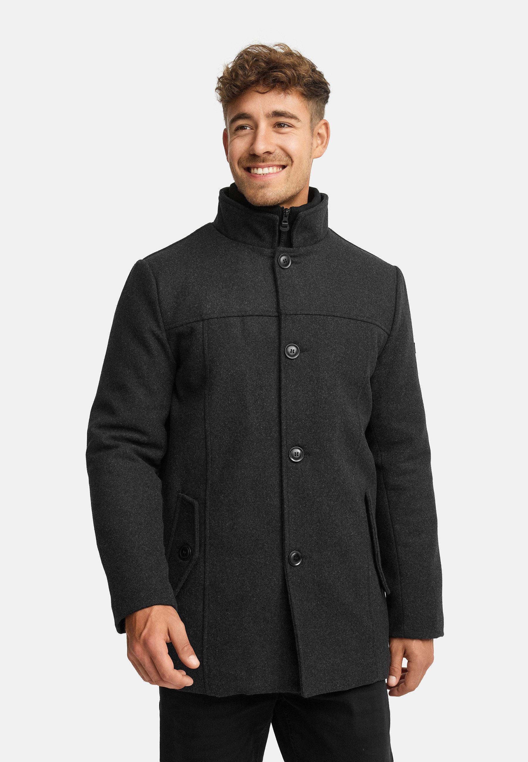 Indicode Wollmantel Herren INLunik Winter Mantel Herrenmantel Herrenmantel mit Wollanteil und wärmender Wattierung
