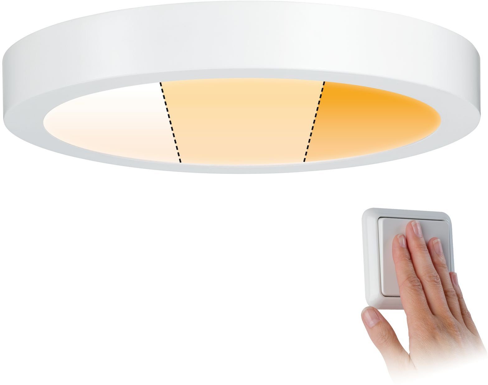 Paulmann LED Panel Carpo, Dimmfunktion, mehrere Helligkeitsstufen, LED fest  integriert, Extra-Warmweiß, Warmweiß, LED Deckenleuchte, LED Deckenlampe