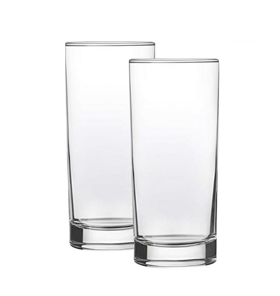 EDZARD Gläser-Set Alina, Kristallglas, 2er-Set Wassergläser, Trinkgläser  Set für Bier und Cocktails, Gläser im zeitlosen Design, Longdrinkgläser Set  mit Füllmenge 300 ml