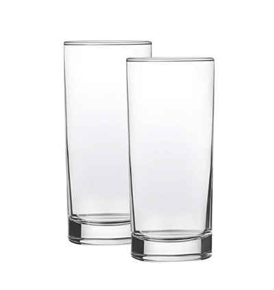 EDZARD Gläser-Set Alina, Kristallglas, 2er-Set Wassergläser, Trinkgläser Set für Bier und Cocktails, Gläser im zeitlosen Design, Longdrinkgläser Set mit Füllmenge 300 ml