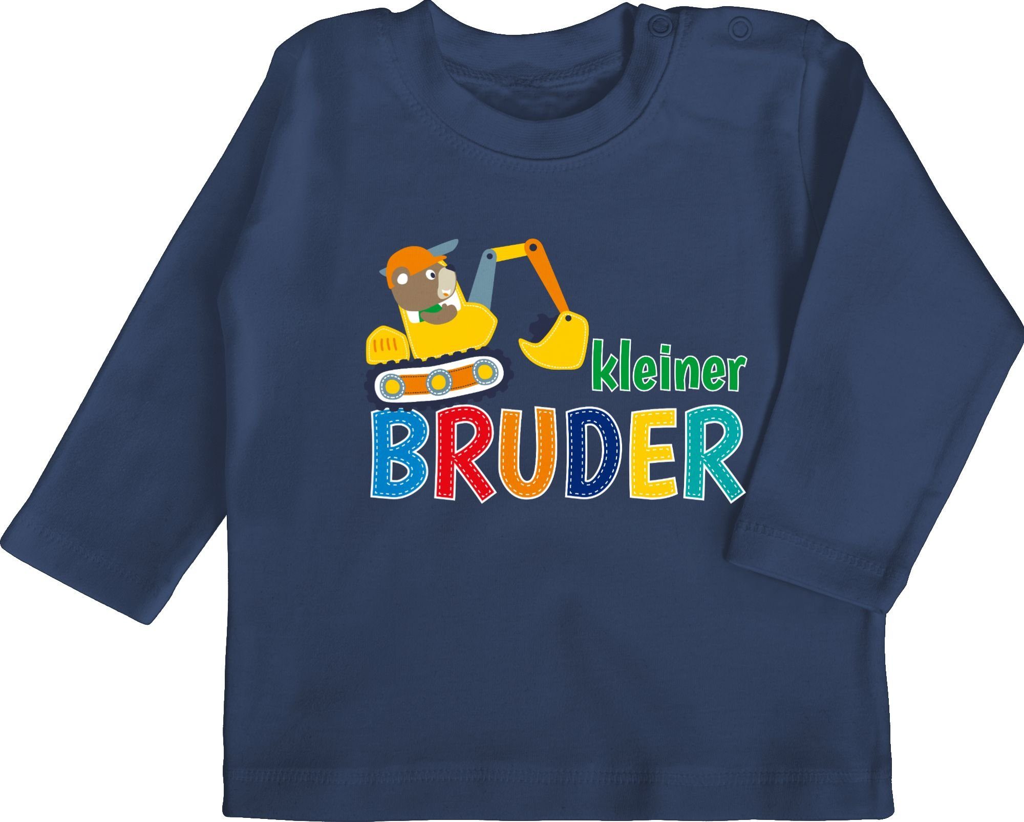 Shirtracer T-Shirt Kleiner Bruder Bagger - Geschwister Bruder und Schwester  - Baby T-Shirt langarm geschenk für den bruder - little brother baby -  geschwisteroutfit