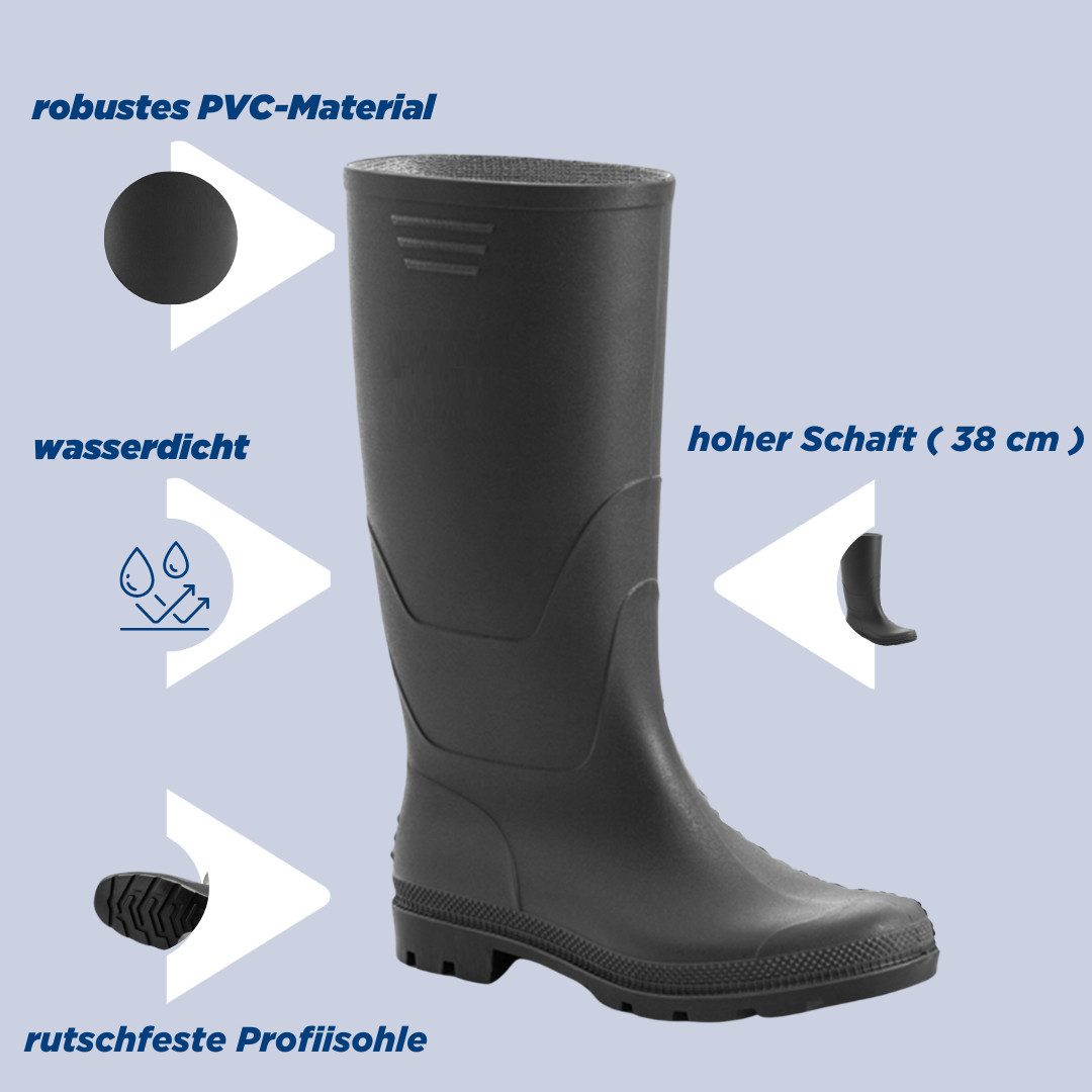 SCHEIBLER WORKWEAR Regenstiefel Hoch Gummistiefel Wasserdicht. winddicht günstig online kaufen