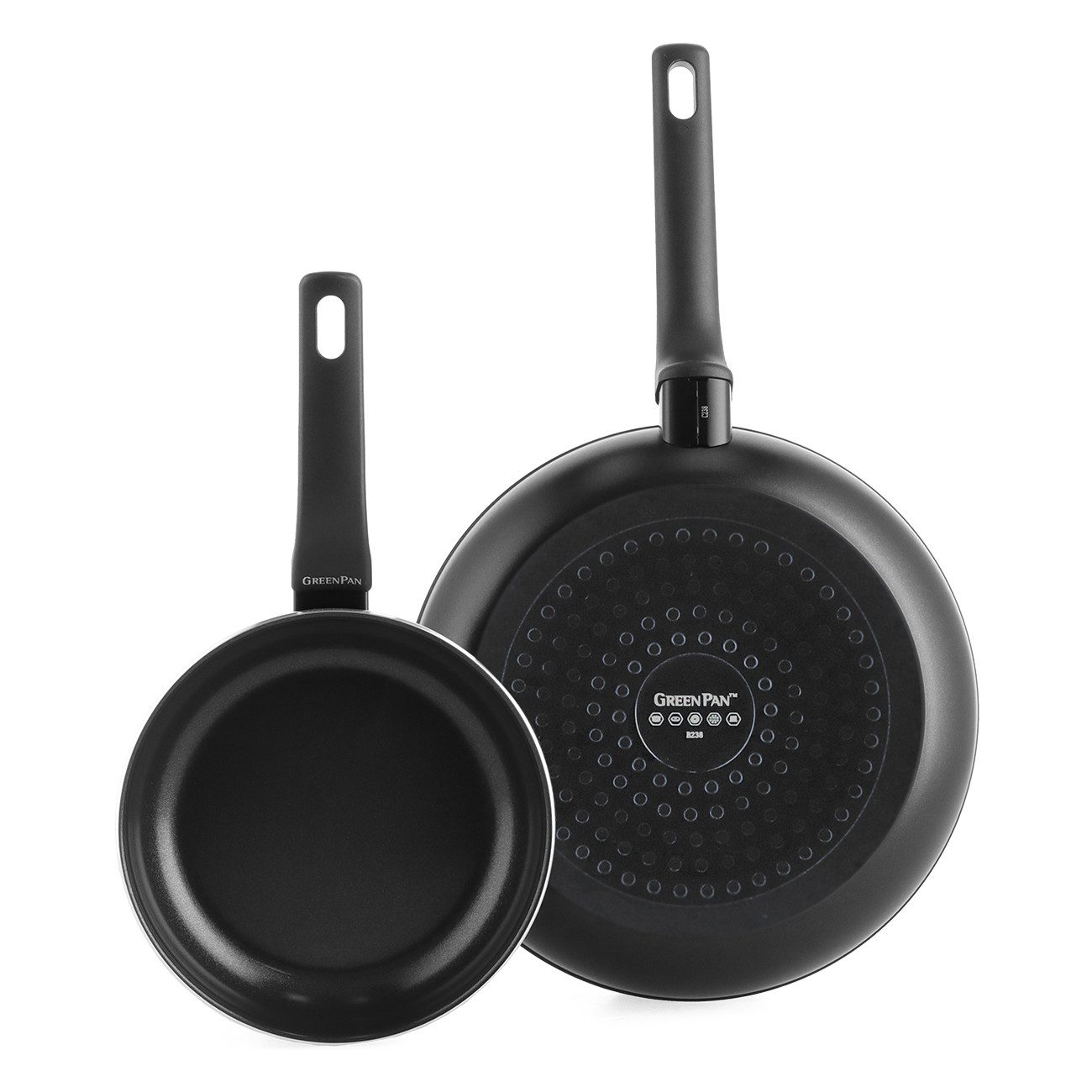 GREENPAN Pfannen-Set Essence Pfannen-Set 20 cm + 28 cm Antihaftbeschichtung Backofenfest, Aluminium, Kratzfest, Keramik, alle Herdarten, Backofengeeignet Ø 20 & 28 cm