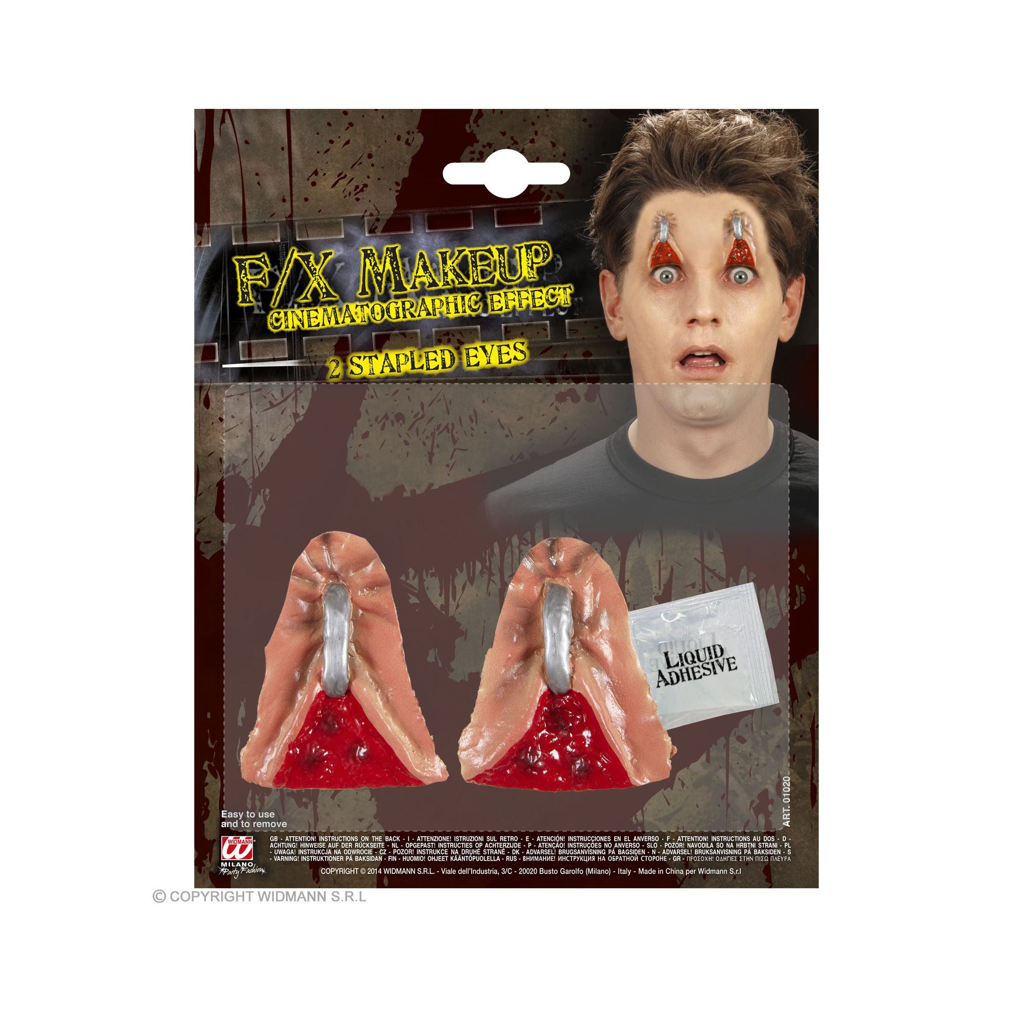 Widmann S.r.l. Schmuck-Tattoo FX Make-up Halloween, Getackerte Augen
