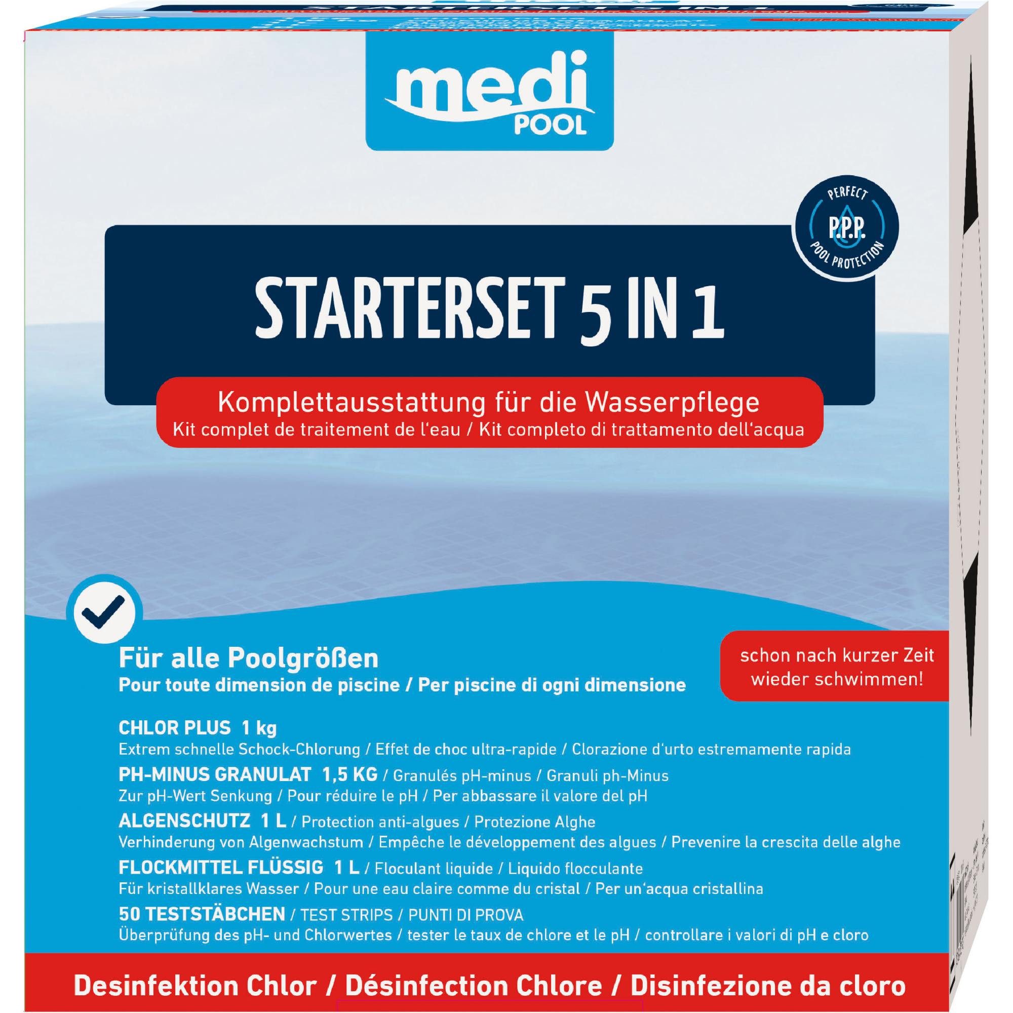 mediPOOL Poolpflege mediPOOL StarterSet Chlor Komplettpflege - Rundump