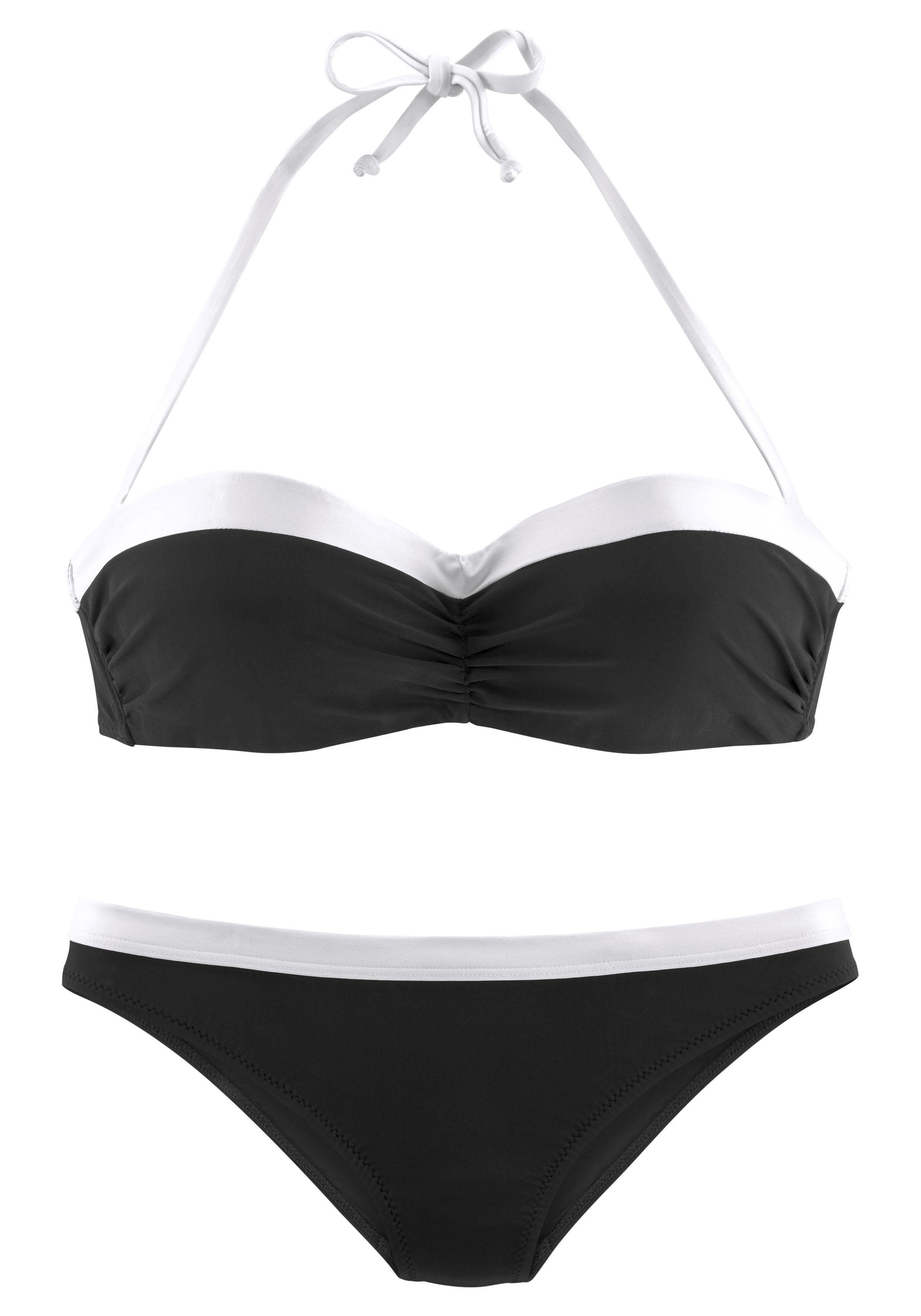 LASCANA Bügel-Bandeau-Bikini mit kontrastfarbener Einfassung