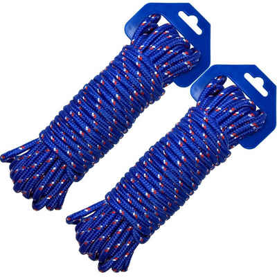 Osma 2x Seil Allzweckseil Polypropylen 12 Meter x 6 mm Seil (2-tlg), Schnur, Tau, Leine, Tauwerk, blau