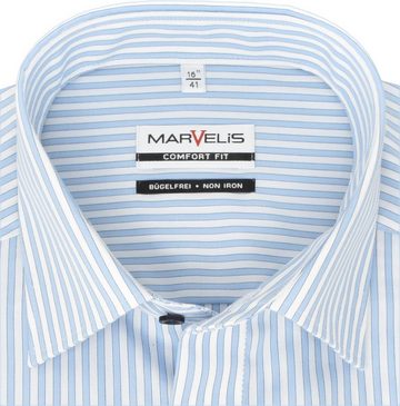 MARVELIS Businesshemd Businesshemd - Comfort Fit - Langarm - Gestreift - Hellblau