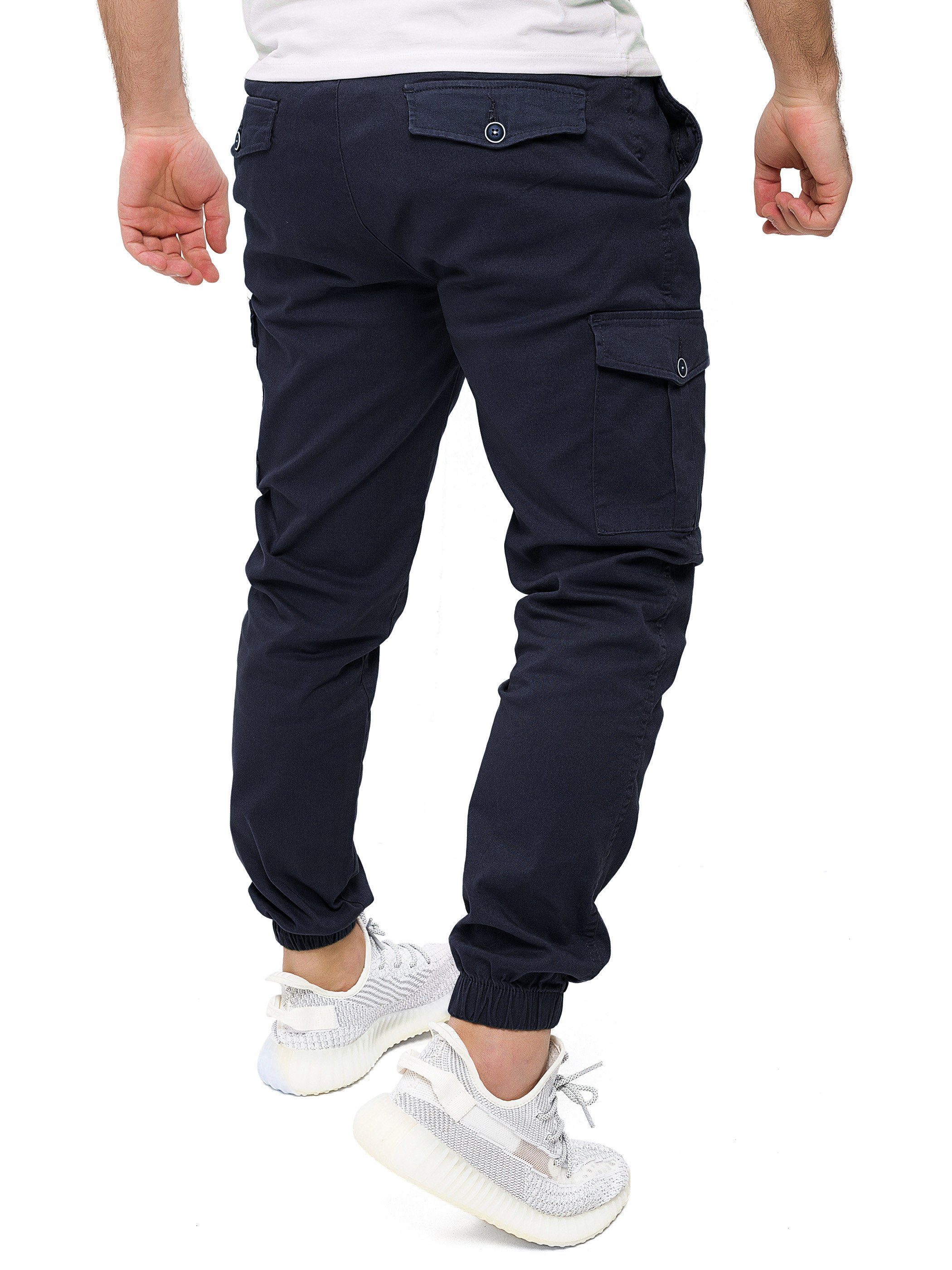 Chino Darius Hose leichtem Pittman Cargo Freizeit 193922) Blau Stoff aus Captain (Sky Cargohose