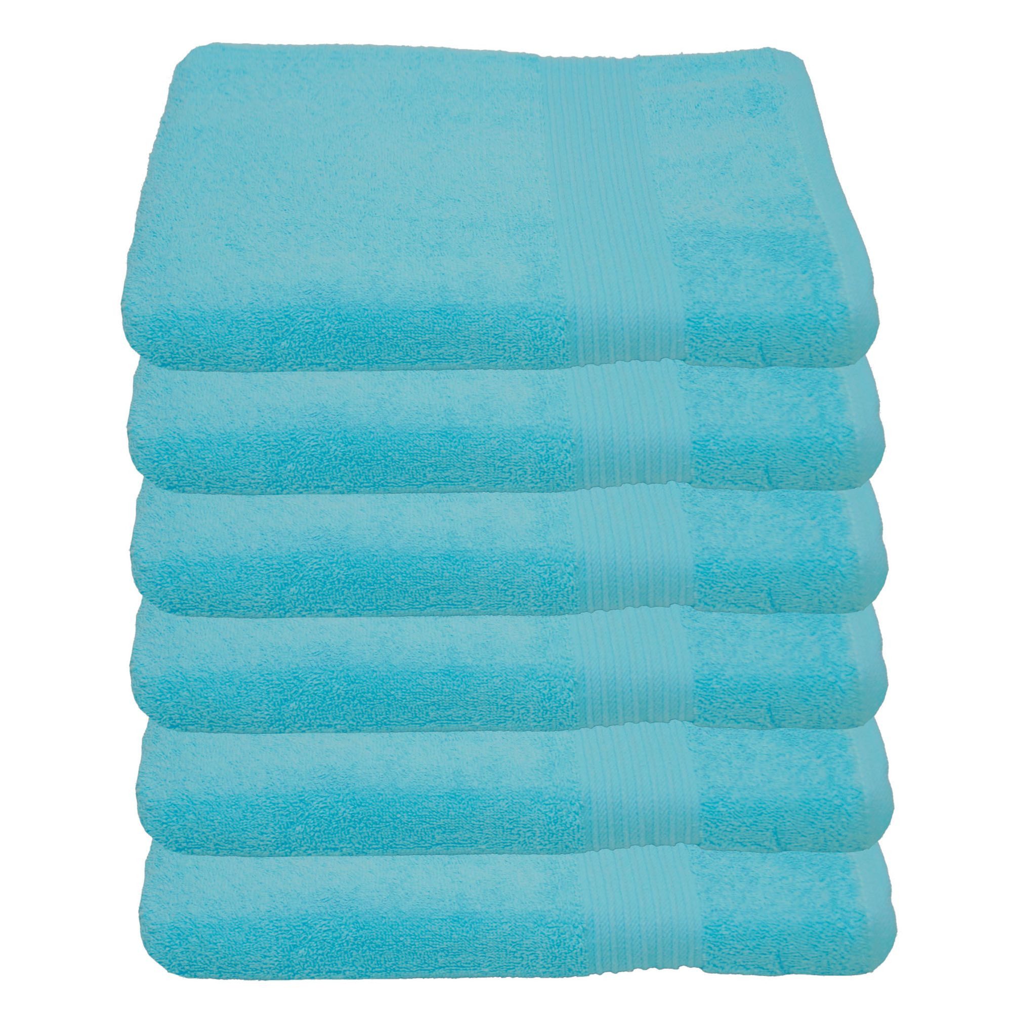 Handtücher 6-Handtücher-Babyblau-Handtuch 50 x 100 cm