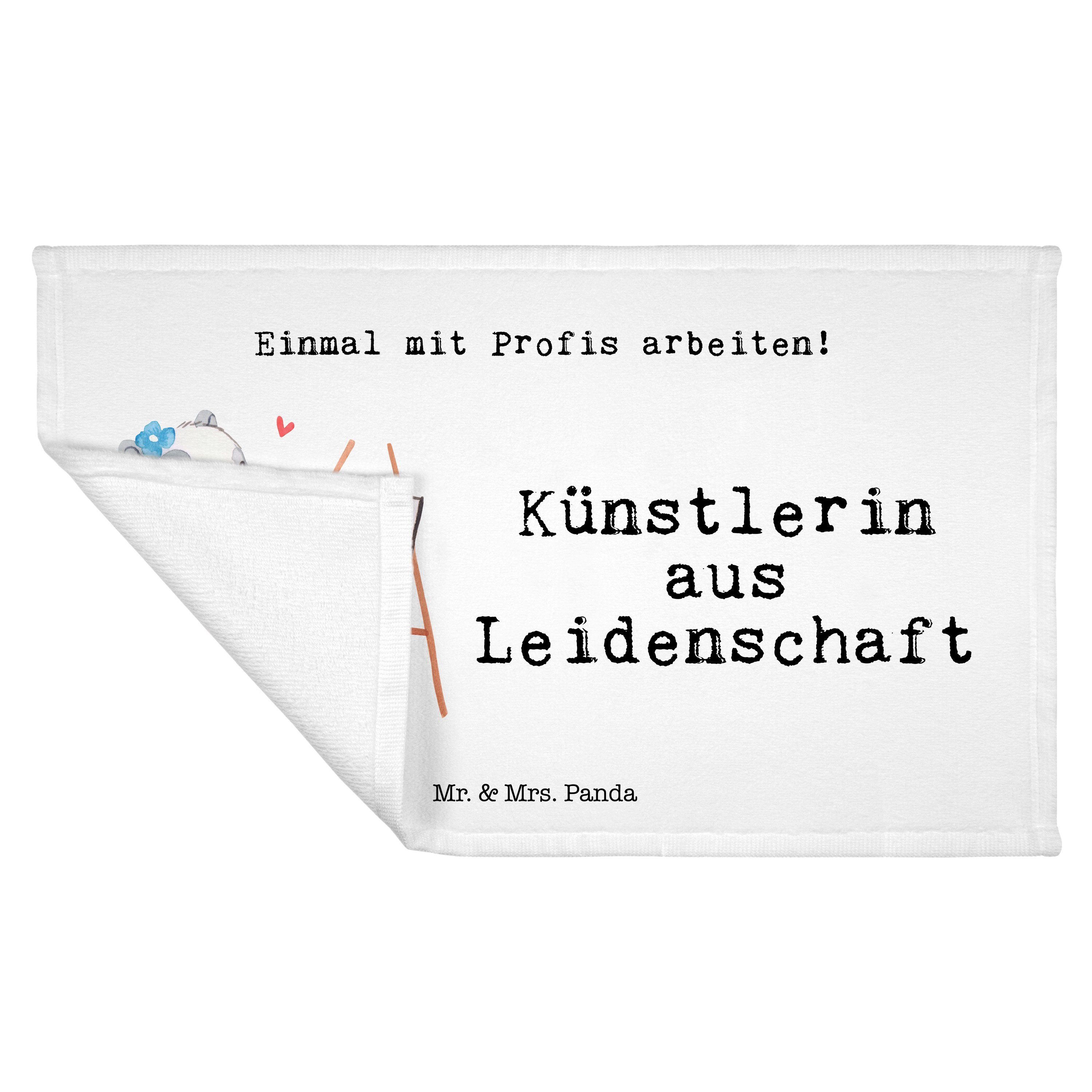 Handtuch Mrs. Kunstschule, Geschenk, Mr. Panda Frottier, & Weiß - Leidenschaft Künstlerin - (1-St) aus